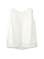 [L]レイヤード風シフォンブラウス/ネイビー(093)