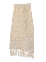 【Lady like】かぎ針ラップマキシSK/オフホワイト