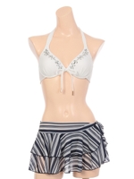 【Pinky&Dianne】無地ビジュー×プリントボトム/ホワイト