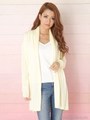 【リゾートフェア対象プライス】ラインニットロングカーデ/L/YEL