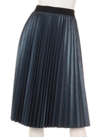 ウエストゴムラメプリーツスカート/コン