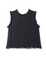 ネップツイードブラウス/ネイビー系(094)