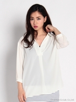 バックリボンブラウス/カーキ