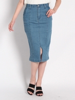 ベーシックデニムタイトスカート/ブルー