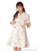 ボタニカルガーリーフローラルコート/ベビーピンク