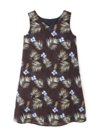 リネンリーフプリントワンピース/ネイビー(121)