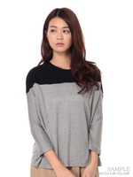 レースドルマンカットソー/杢グレー