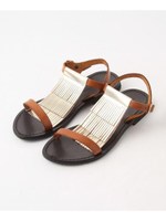 MAURO de BARI(マウロデバーリ) フリンジ フラットサンダル/Brown