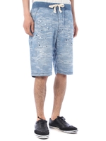 【AZUL by moussy】カモフラJQDデニムペンキ加工ショーツ/BLU