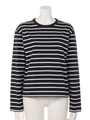 【BED&BREAKFAST】COMPUTER STRIPE Crew neck Long Sleeve/NAVYmix