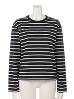 【BED&BREAKFAST】COMPUTER STRIPE Crew neck Long Sleeve/NAVYmix