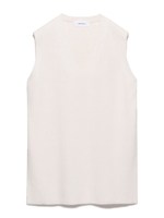 Ｖネック両畦編みノースリーブニット/IVR