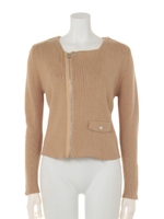 ニットライダースジャケット/ホワイト