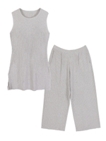 ノースリーブニットセットアップ/杢グレー