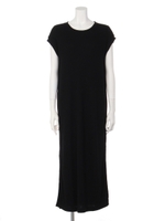 リブ編みカットソーノースリOP/グレー