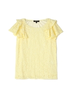 レースフリル袖ブラウス/ネイビー(120)