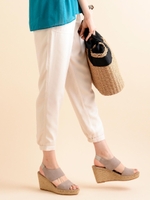 スパンサテンドロストパンツ/カーキグリーン