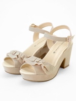 フリルサンダル/ブラック