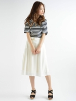 プリーツ切替スカート/ベージュ