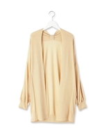 後ろギャザーリボンニットカーディガン/オフホワイト(003)