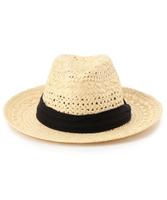 柄編み雑材ハット