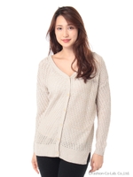 麻レーヨン2Wayカーディガン/アイボリー