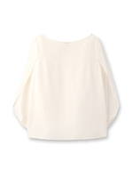 [L]袖デザインライトプレーンシャツ/ホワイト(001)