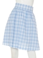 ギンガムギャザーフレアスカート/ブルー