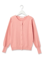フラワーボタンニットカーディガン/ライトオレンジ(066)