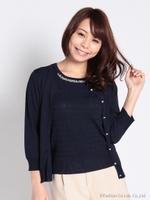 R/N地柄ニットｘニットE/S　3/イエロー