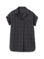 ウィンドペンチェックローンシャツ/ネイビー(293)