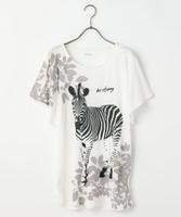 シマウマプリントTシャツ