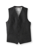 ストライプツイードベスト/チャコールグレー(314)