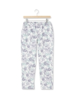 フラワープリントストレッチパンツ/ライトブルー(191)