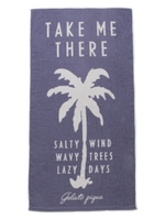 ヤシの木ジャガードビーチタオル/NVY