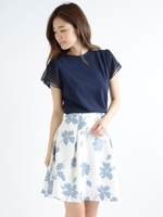 単色花柄スカート/柄Ａ