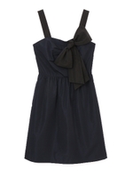 BI-COLOR BOW DRESS/ネイビー(120)
