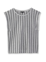 [S]ストライプ柄プルオーバー/グレー(312)