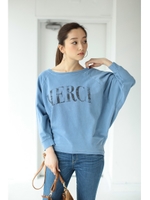 【AZUL by moussy】ミニ裏毛C100%MERCIドルマン7分T/BLU