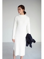【AZUL by moussy】ワイドリブサイドスリットワンピース/O/WHT
