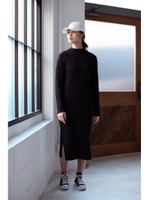 【AZUL by moussy】ワイドリブサイドスリットワンピース/O/WHT