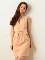 ウエストリボンワンピース/ブラック