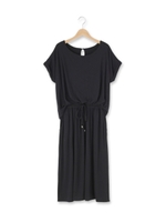 ラウンドネックブラウジングワンピース/ブラック(019)