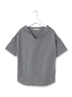 ラミーコットンギンガムチェックブラウス/ネイビー(293)