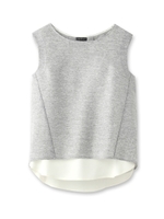 [L]タンク付きMIXシャツ/グレー(412)