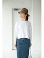 【AZUL by moussy】サイドスリットラウンドネック7分袖ニットプルオーバー/BRN