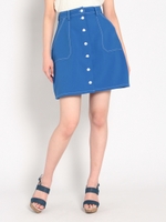 【sc】カラーステッチミニスカート/アイボリー