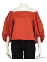 オフショルダーバルーンプルオーバー/BLACK