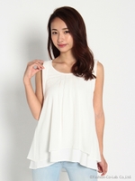 シフォン重ねノースリTOPS/ホワイト