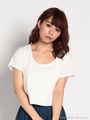 前二重短丈Tシャツ/ホワイト